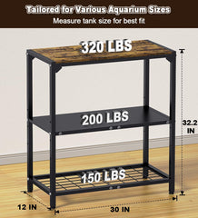AnBaiMei adjustable middle shelf enables flexible storage for supplies and small tanks.