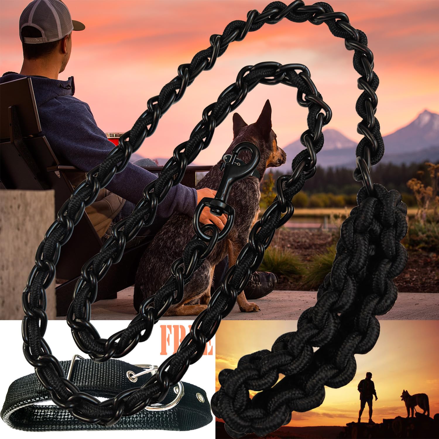AncBace 360° hook leash enables smooth, tangle-free walks