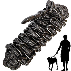 AncBace heavy-duty leash with chrome chain and nylon rope for durable control
