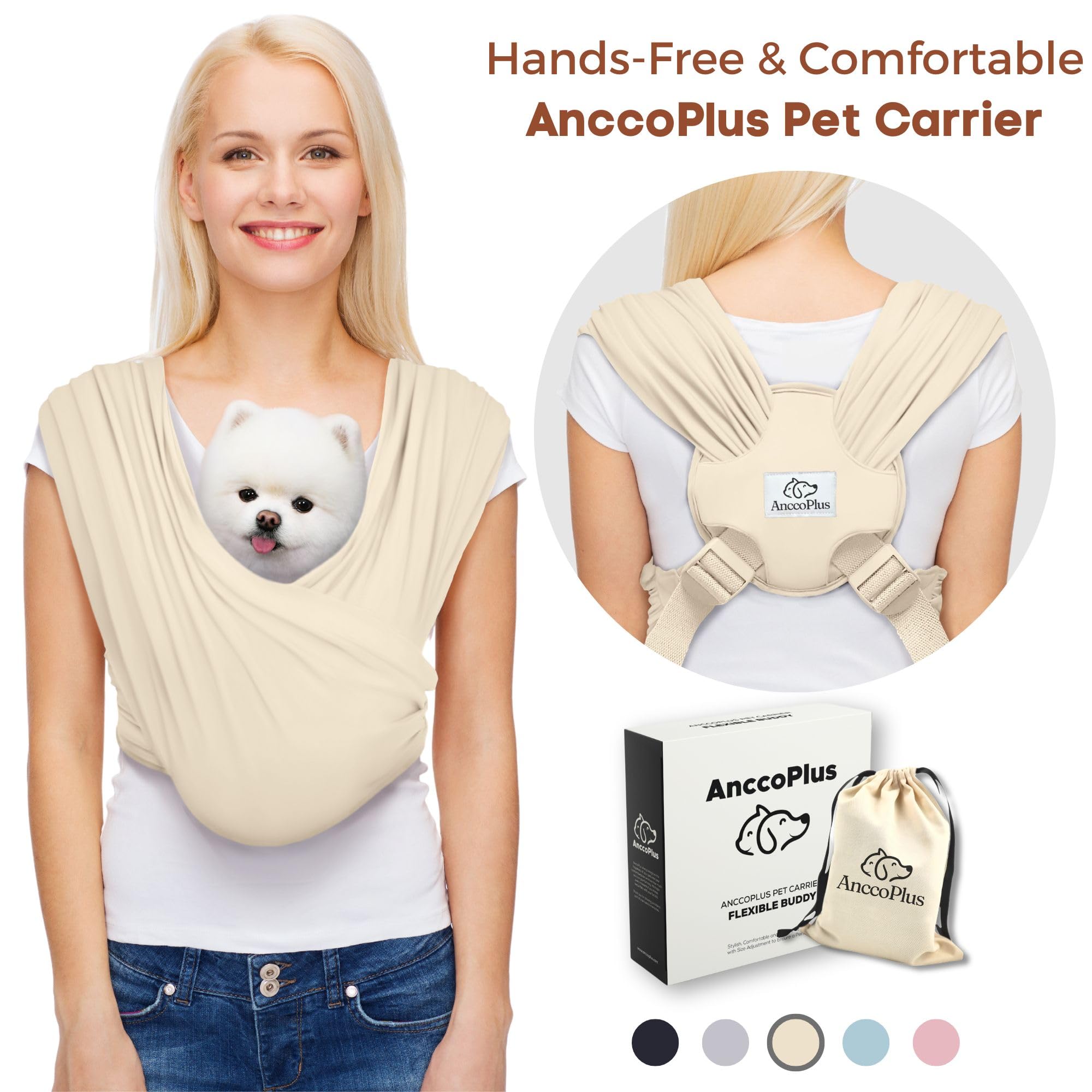 AnccoPlus hands-free cat carrier ideal for city adventures.