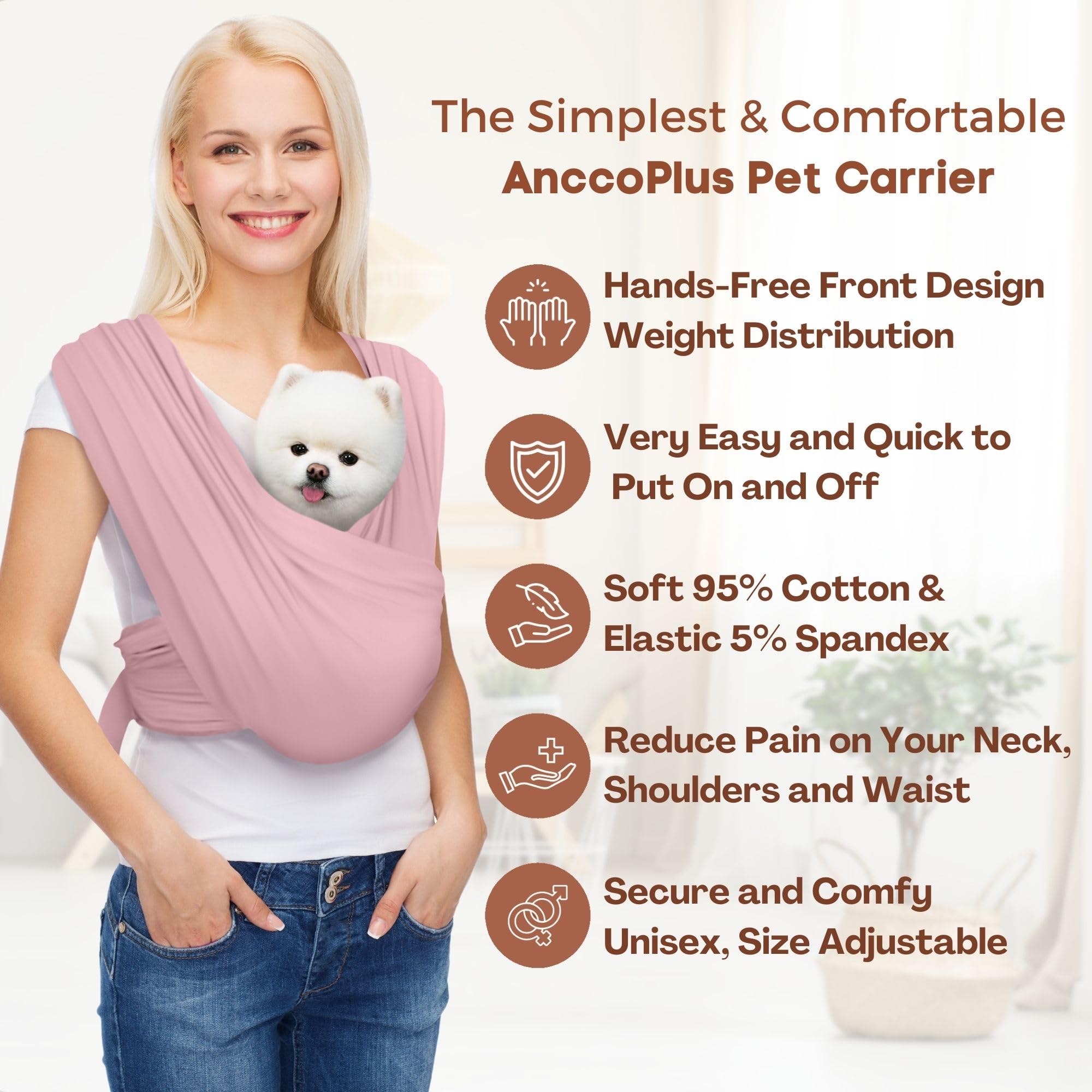 AnccoPlus breathable 3D mesh keeps air flowing for pet comfort
