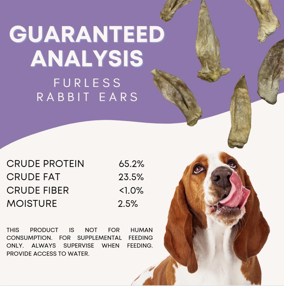 Ancestral Hunter fur-free rabbit ears bite-size demonstrates mess-free snacks for daily rewards.