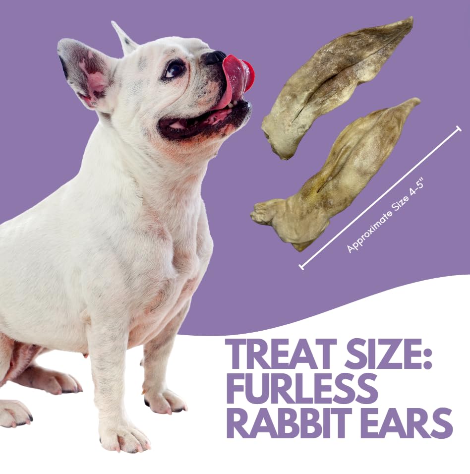Ancestral Hunter rabbit ears crunchy texture emphasizes high-protein, low-fat appeal for energetic pets.