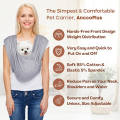 AnccoPlus adjustable dog sling fits different body sizes for family use.