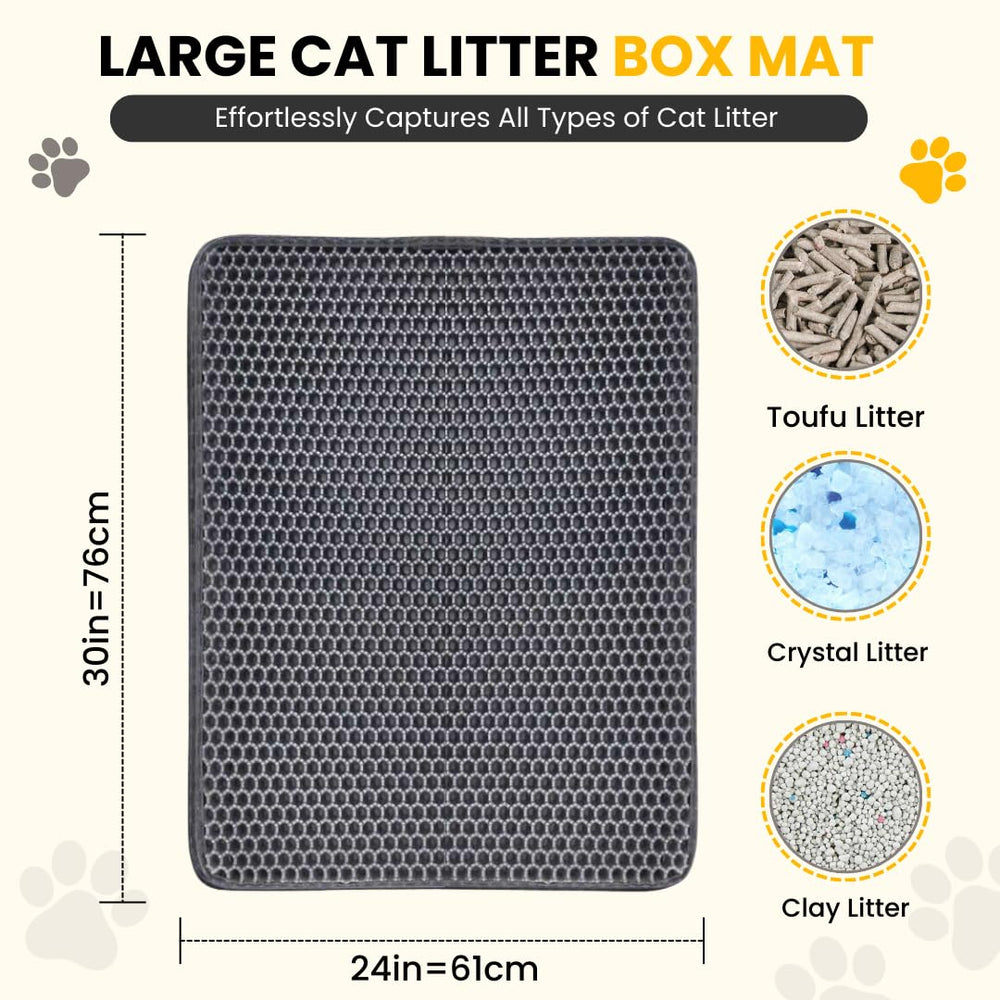 Andalus Brands litter mat with non-slip base keeps under the litter box steady.