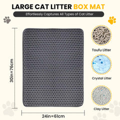 Andalus Brands litter mat with non-slip base keeps under the litter box steady.