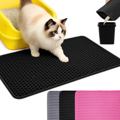 Andalus Brands large cat litter mat with waterproof-urine-proof surface protects floors.