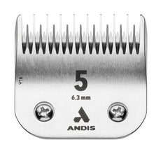 Andis carbon-infused UltraEdge blade close-up showing sharp, durable edge for precise finishes.