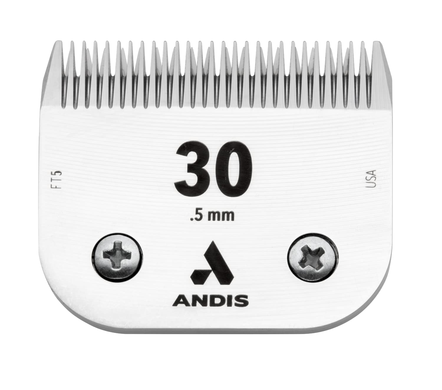 Andis ceramicEDGE Size 30 blade close-up for precise trimming of face and paws.