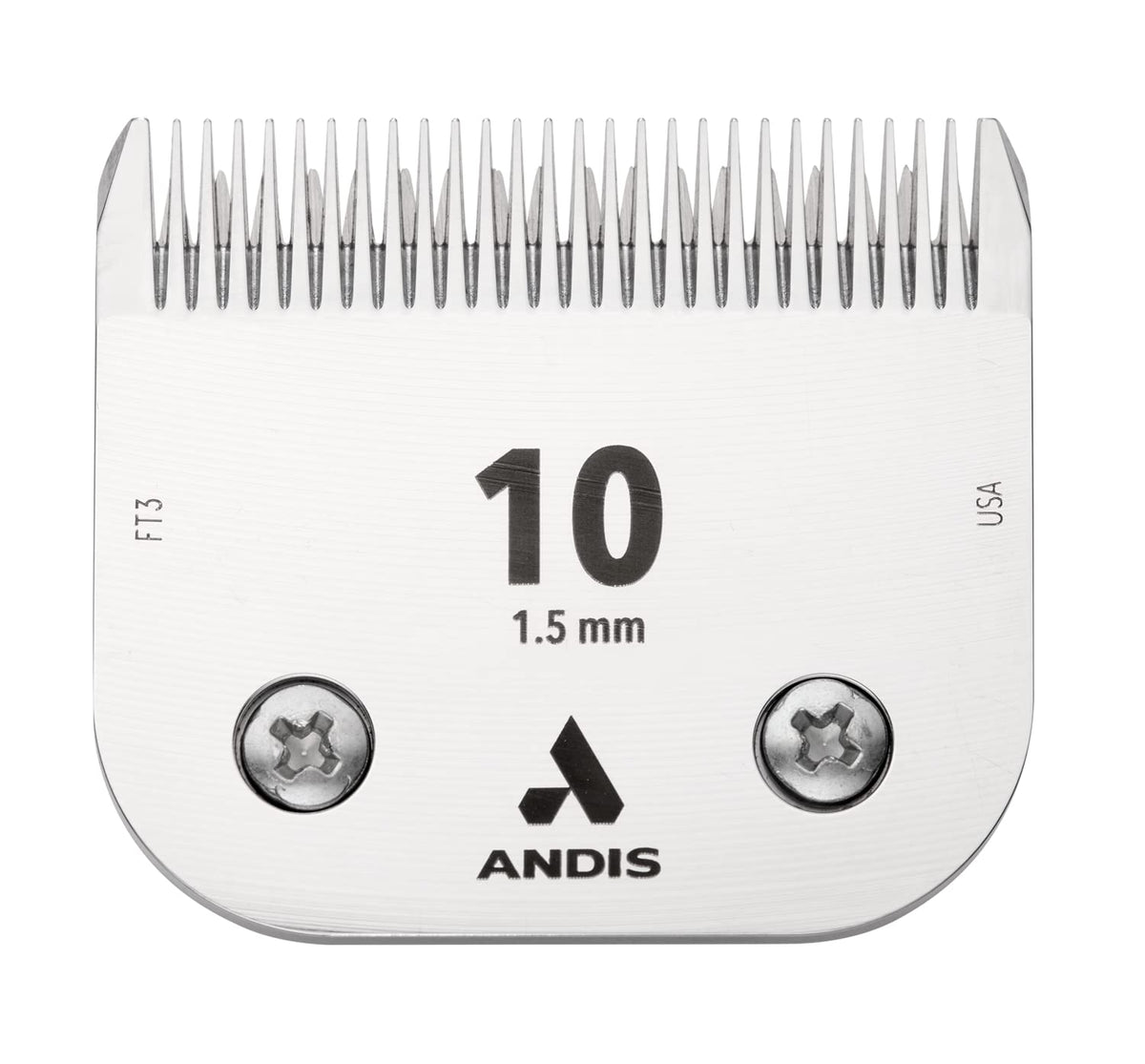 Andis ceramicEDGE Size 10 blade closeup, showcasing smooth cutting and cooler operation for pets.
