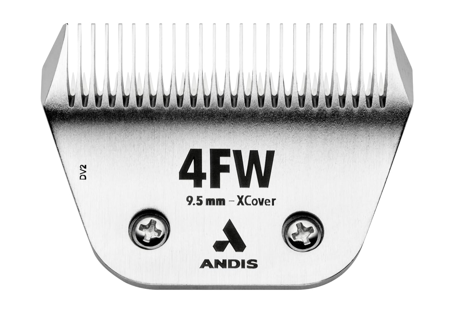 Andis ceramicEDGE Wide Blade 4FW front view shows larger 31-tooth cutter for faster grooming.