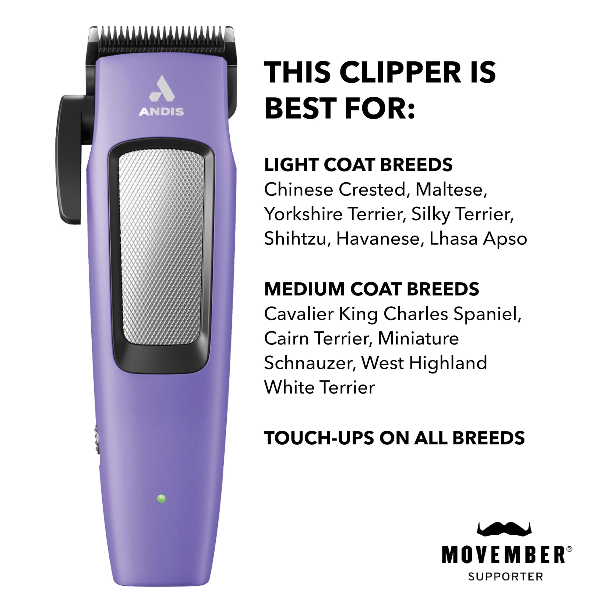 Andis Easy Clip Cordless II kit contents arranged for convenient home grooming