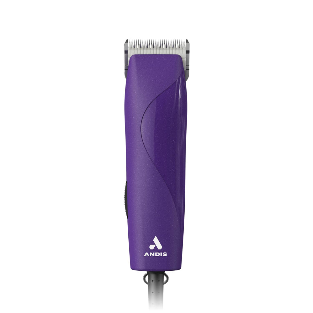Andis EasyClip professional animal clipper purple kit ready for a precise groom