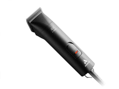 Andis UltraEdge clipper in action with low-noise operation reduces pet stress