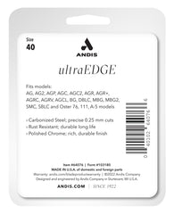 Andis UltraEdge Size 40 blade with compatible clipper for easy blade swaps.