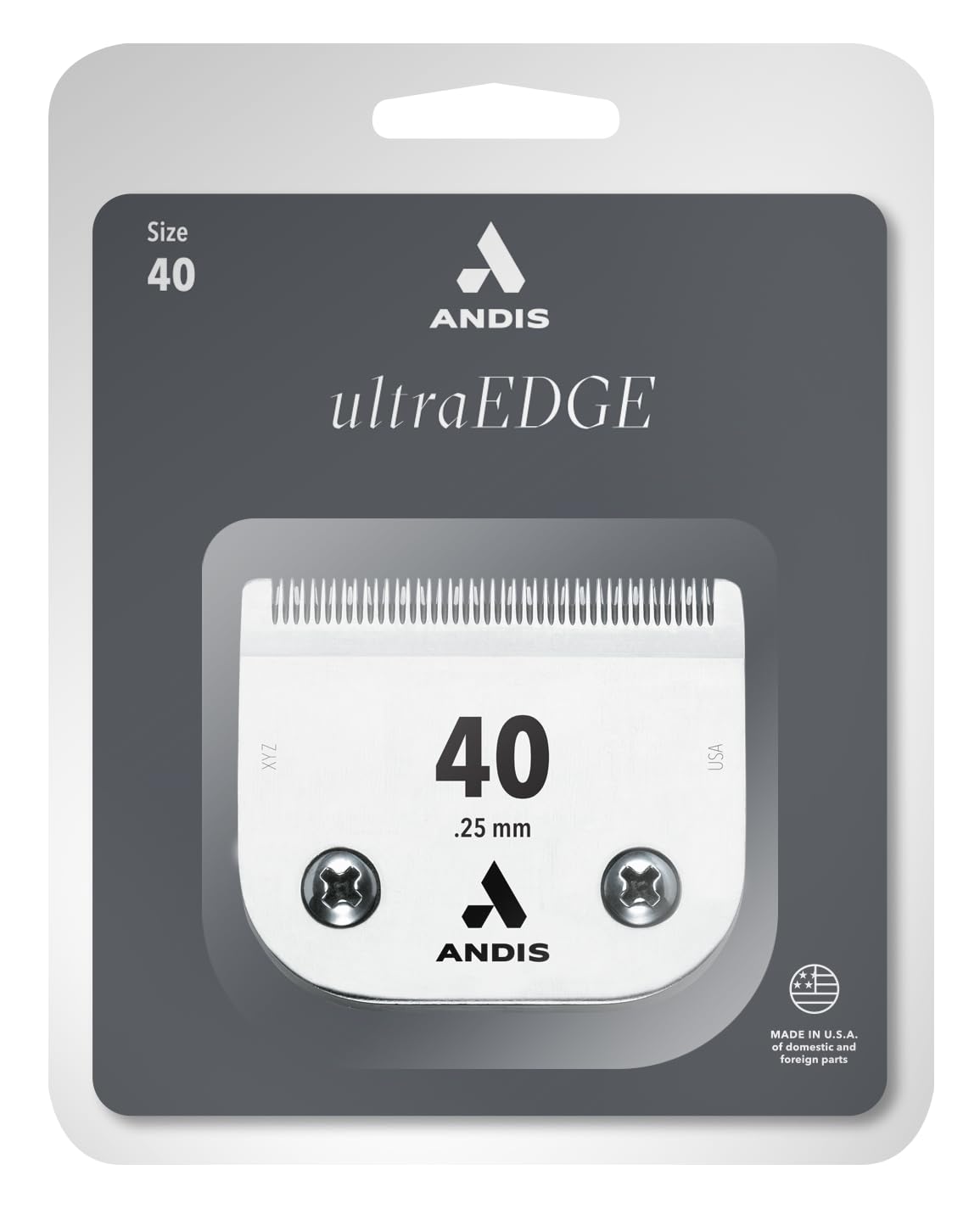 Andis UltraEdge Size 40 blade on a dog during precise grooming.