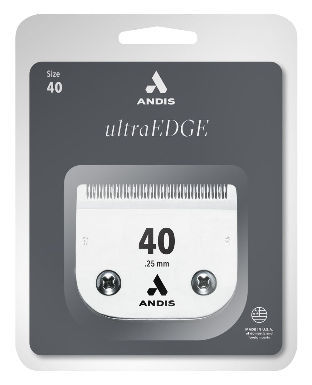 Andis UltraEdge Size 40 blade on a dog during precise grooming.