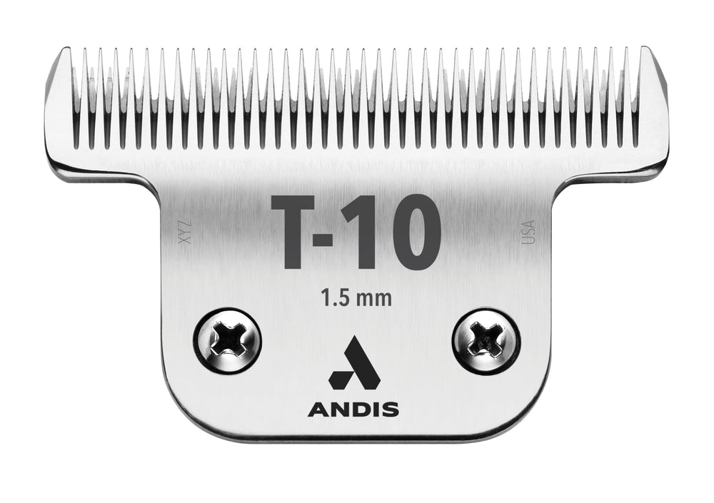 Andis UltraEdge T-10 blade for precise close-cut dog grooming.