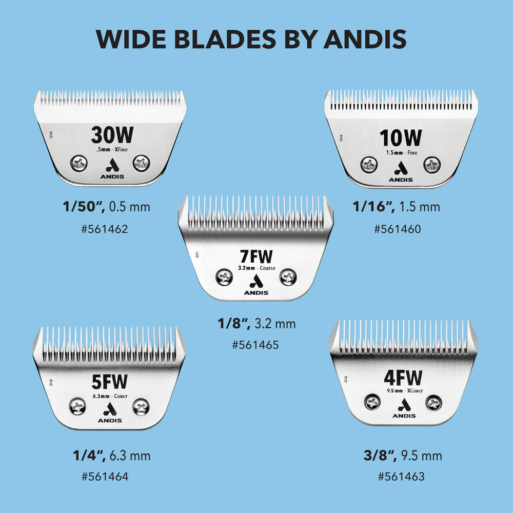 Andis detachable blade system supports versatile grooming across coat types.