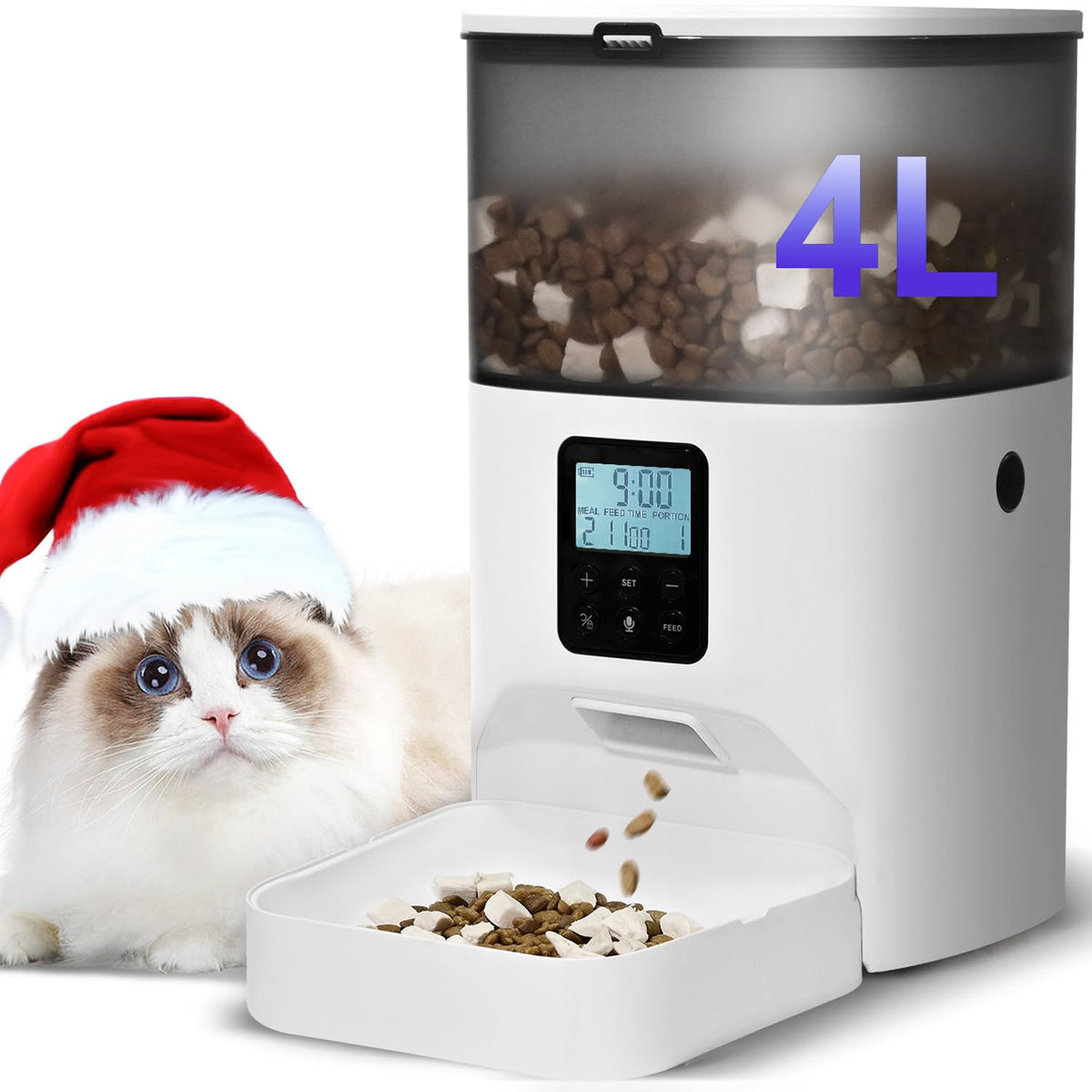 Andoll Home auto feeder with 4L capacity delivering meals.