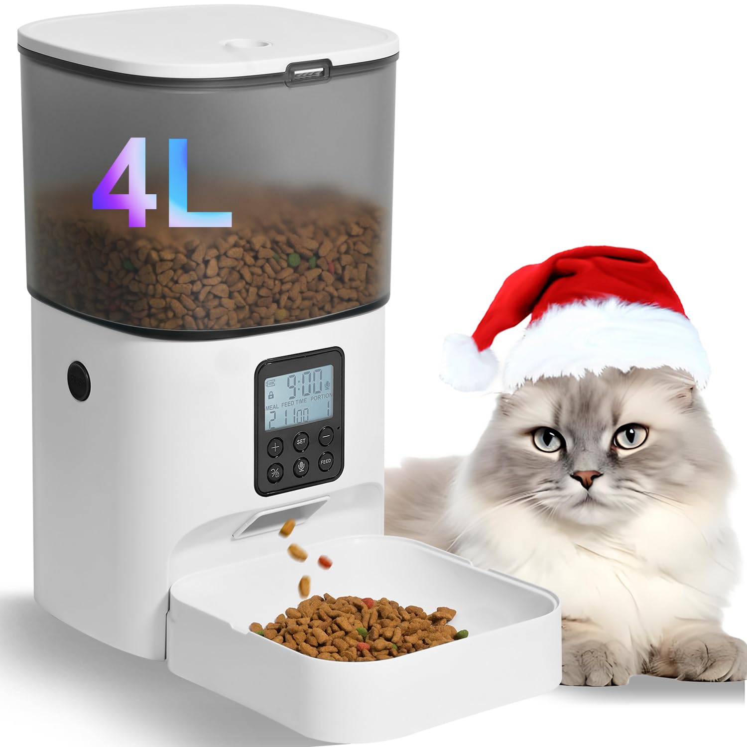 ANDOLL HOME automatic cat feeder with 4L capacity for reliable daily meals.