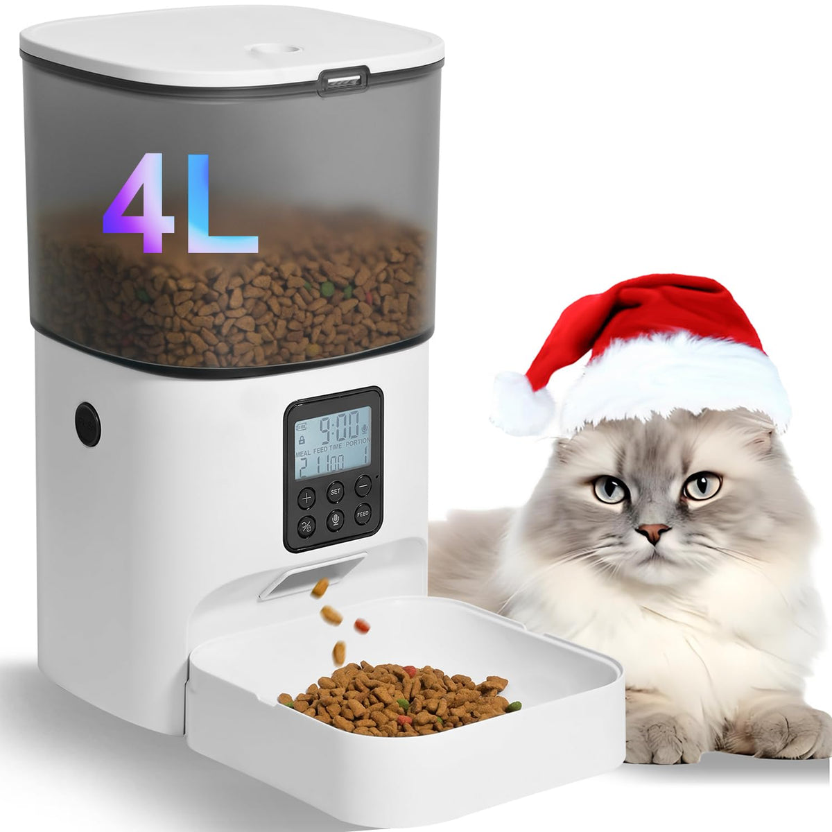 ANDOLL HOME automatic cat feeder with 4L capacity for reliable daily meals.