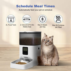 ANDOLL HOME dispenser in action with steady food flow during programmed meals