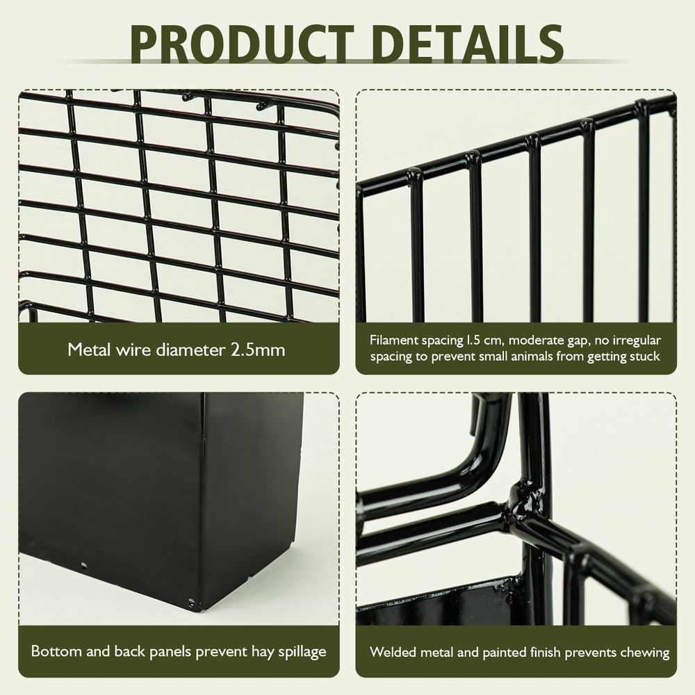 Andounier large-capacity hay feeder reduces refills for busy pets.