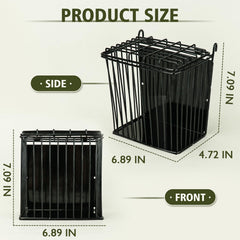 Andounier feeder includes buckles and straps for secure installation.