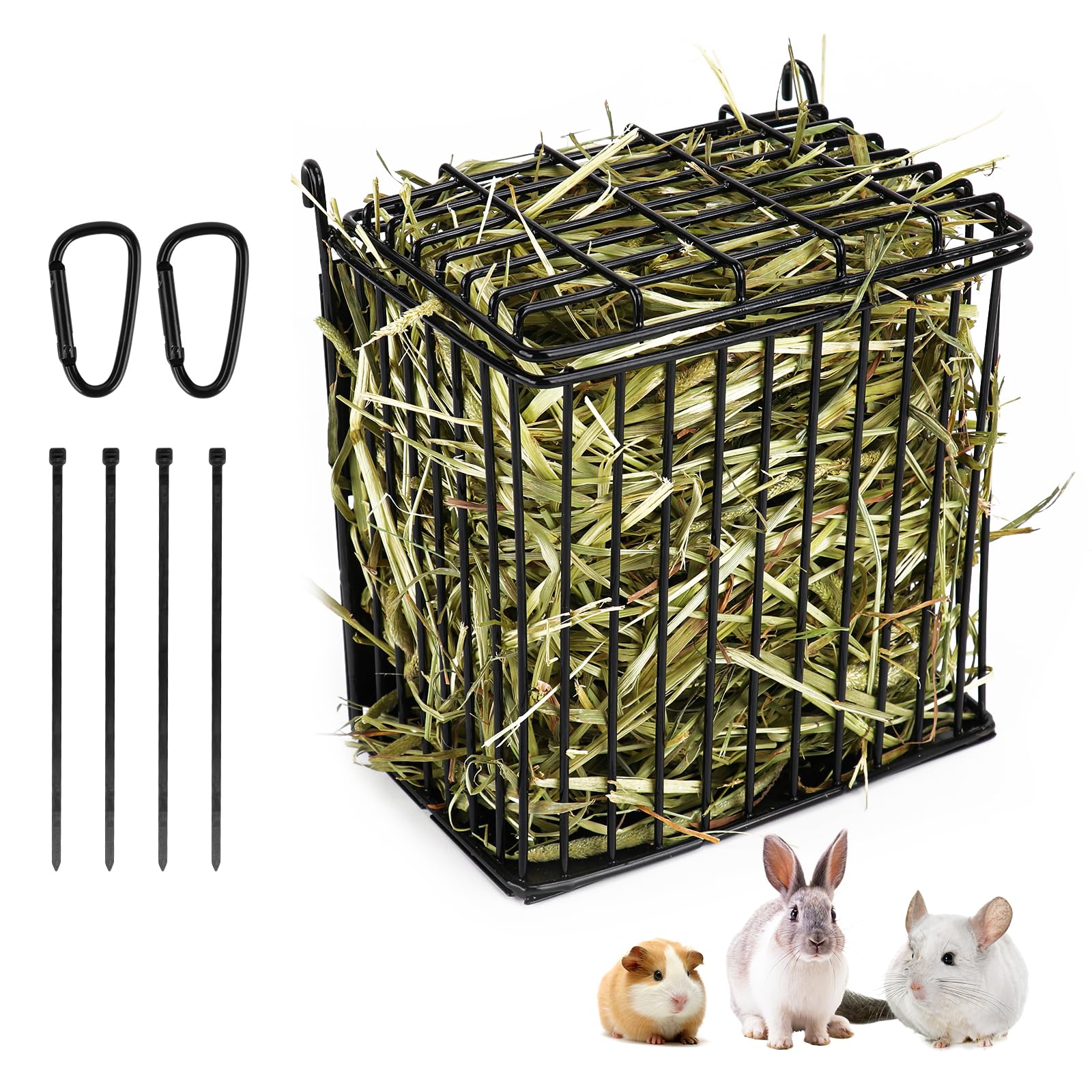 Andounier rabbit hay feeder with lid prevents contamination and keeps hay tidy.