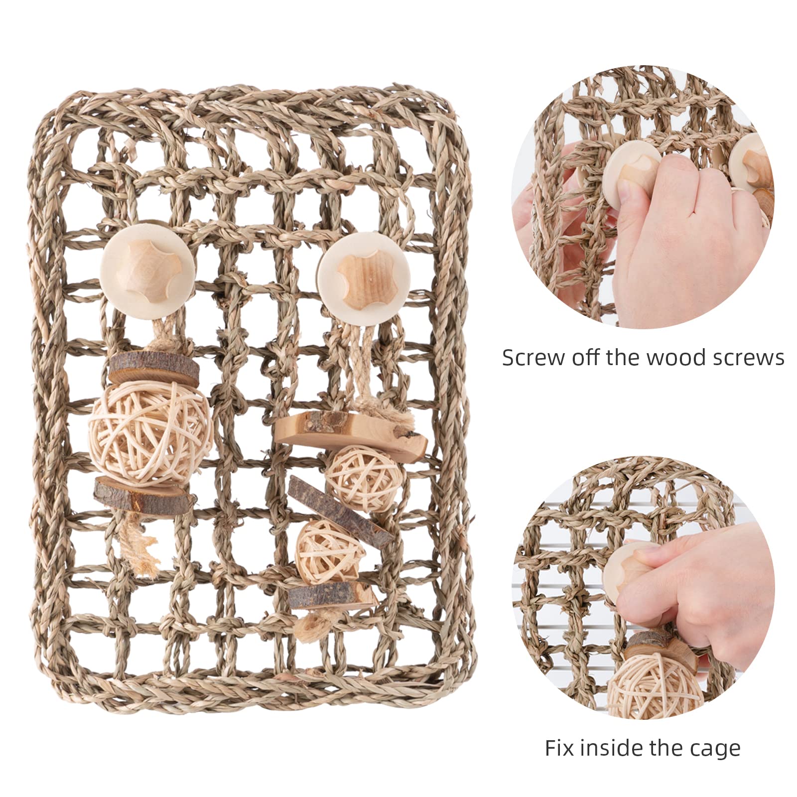 andwe Seagrass Protector Mat close-up reveals chew-friendly fibers.