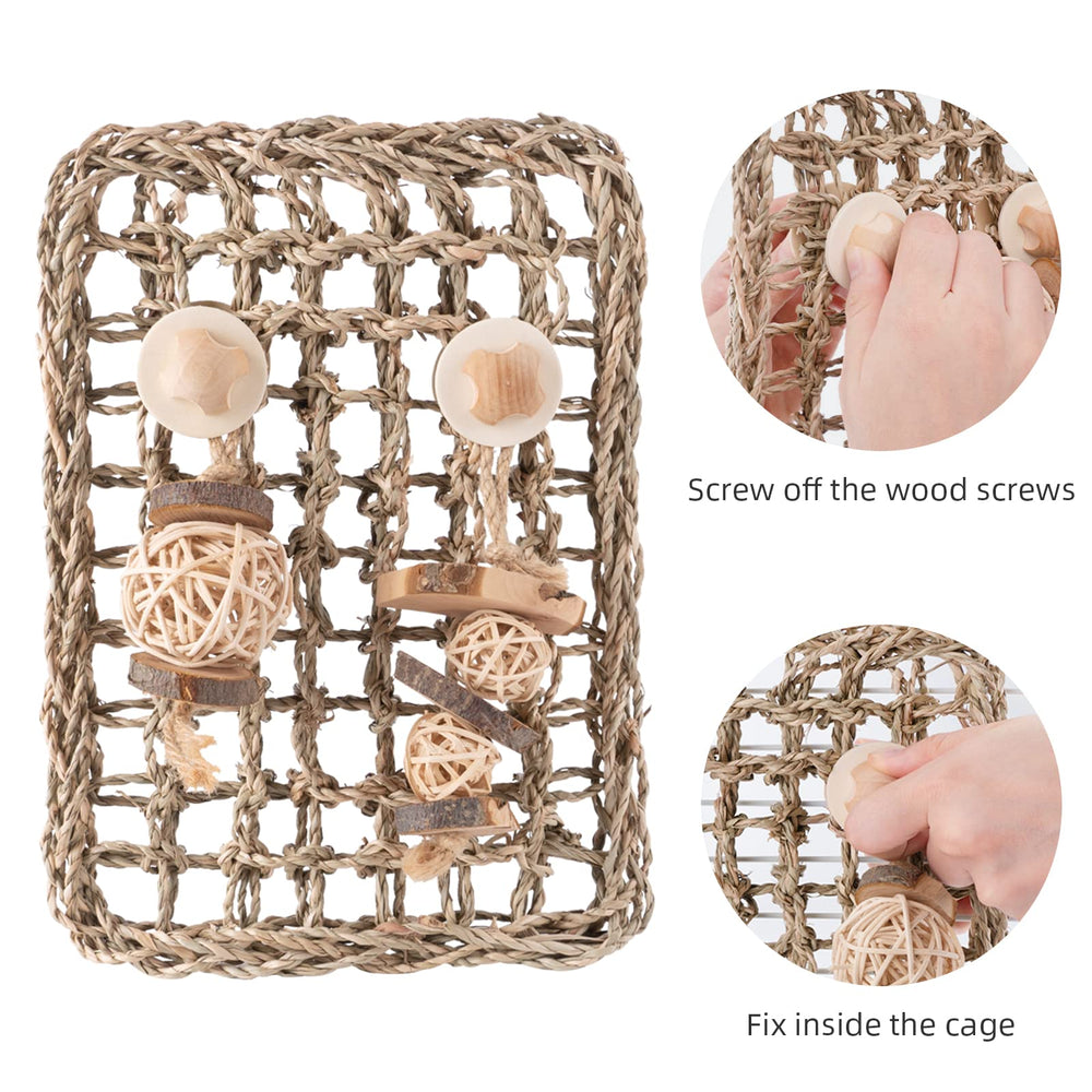 andwe Seagrass Protector Mat close-up reveals chew-friendly fibers.