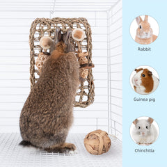 andwe Seagrass Protector Mat mounted on a cage wall protecting paws during play.