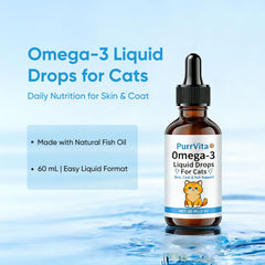 ANEFOSE PurrVita Omega-3 drops on a cat to boost skin and coat health.
