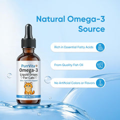 Pouring PurrVita Omega-3 into cat food enhances daily meals.
