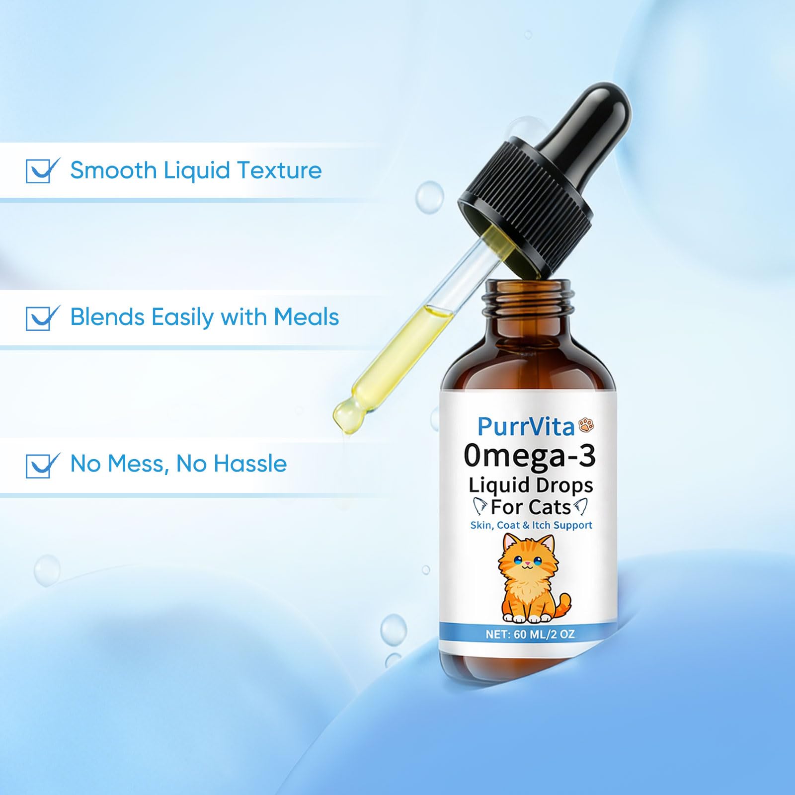 ANEFOSE PurrVita packaging and bottle designed for simple dosing.