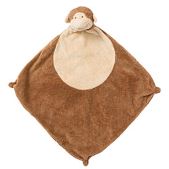 Angel Dear Brown Monkey Blankie front view shows cashmere-soft fabric for soothing naps