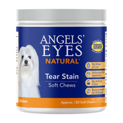 ANGELS' EYES natural tear-stain soft chews for dogs bottle view supports tear-stain reduction