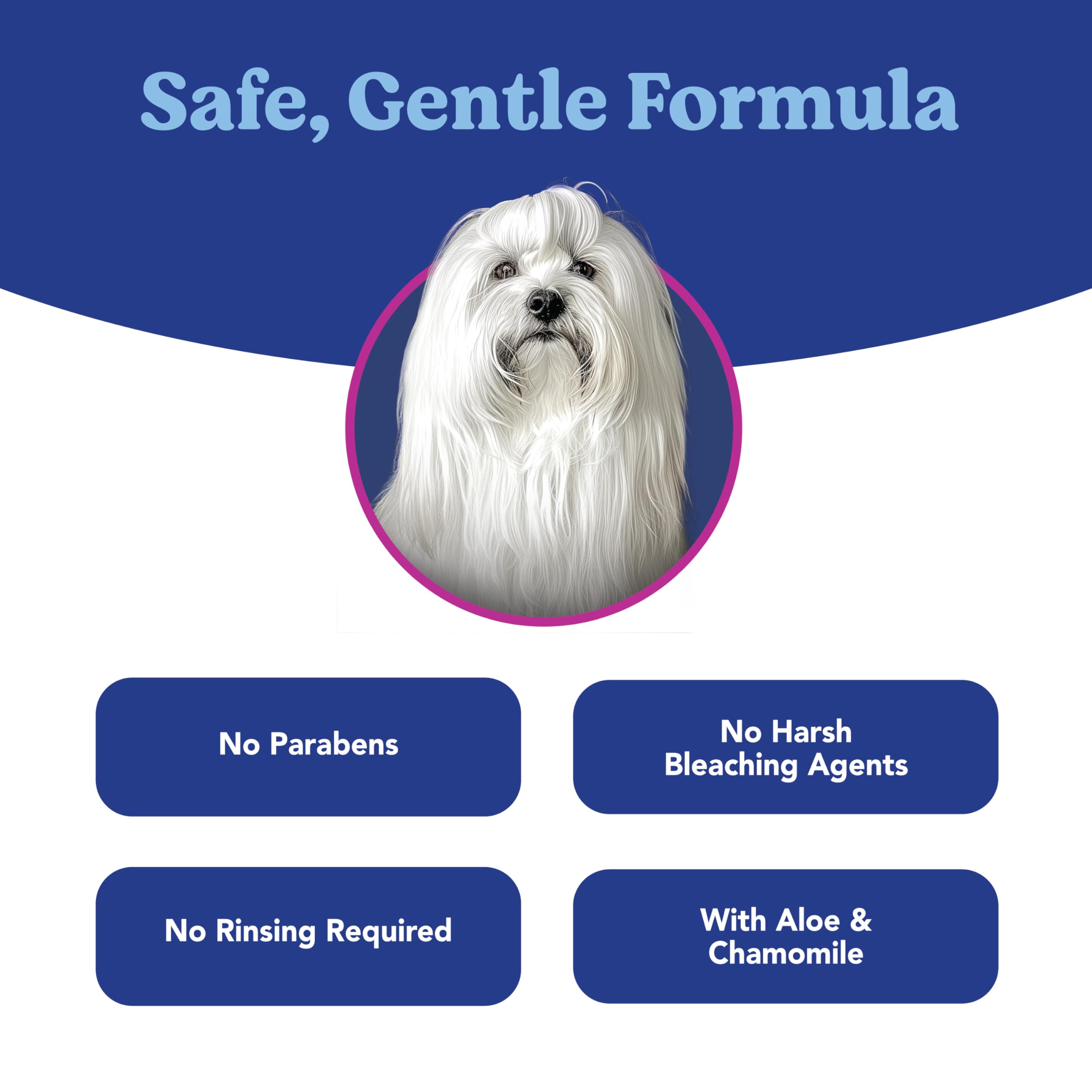 ANGELS' EYES targets staining around the mouth and paws with easy application.