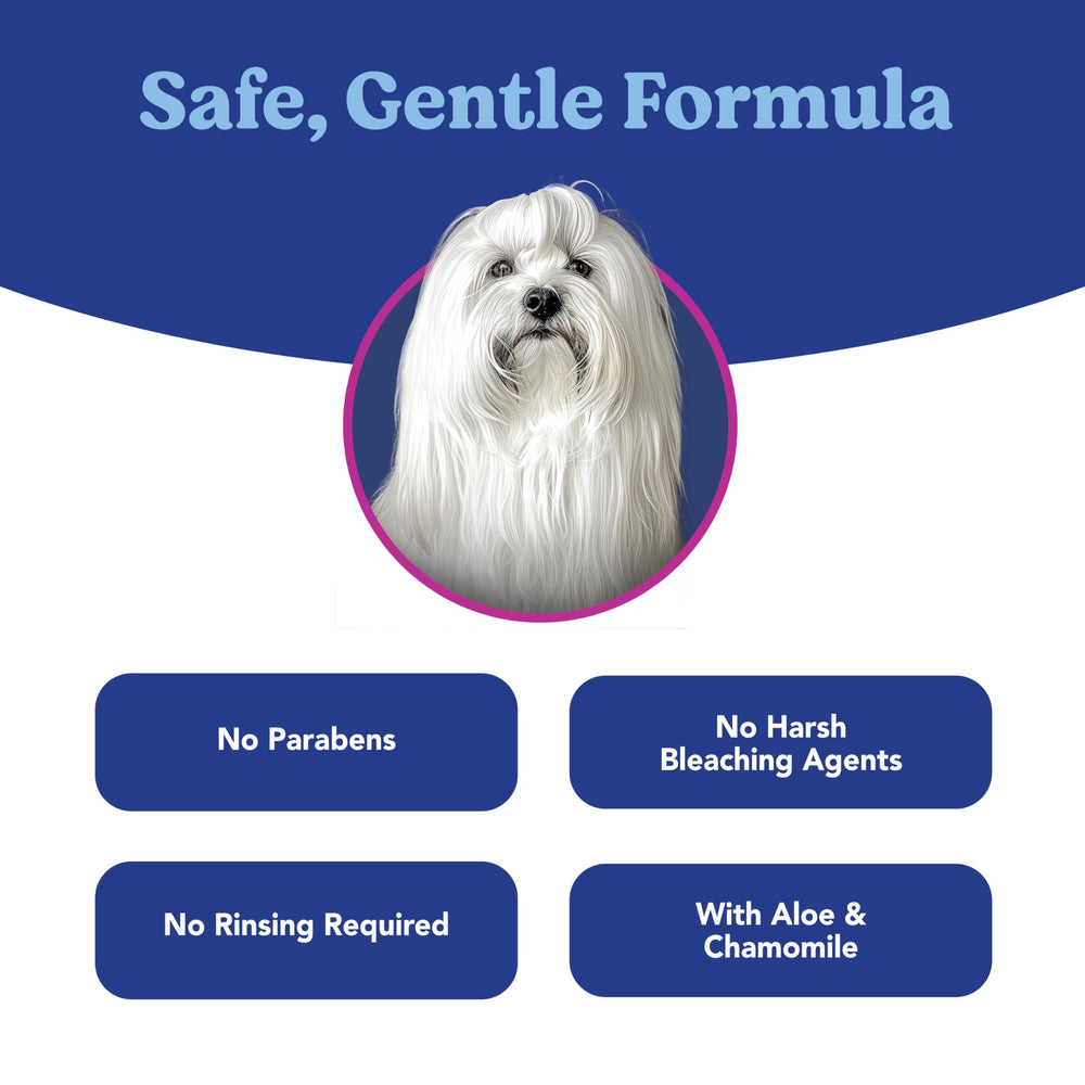 ANGELS' EYES targets staining around the mouth and paws with easy application.