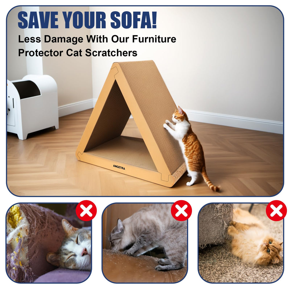 Angetra scratch pad placed near furniture to protect upholstery