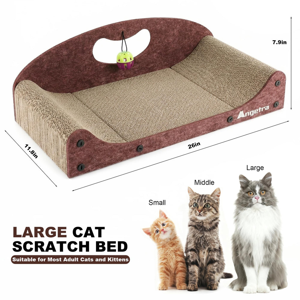 Angetra raised-edge, open-layout scratcher highlights ergonomic support.
