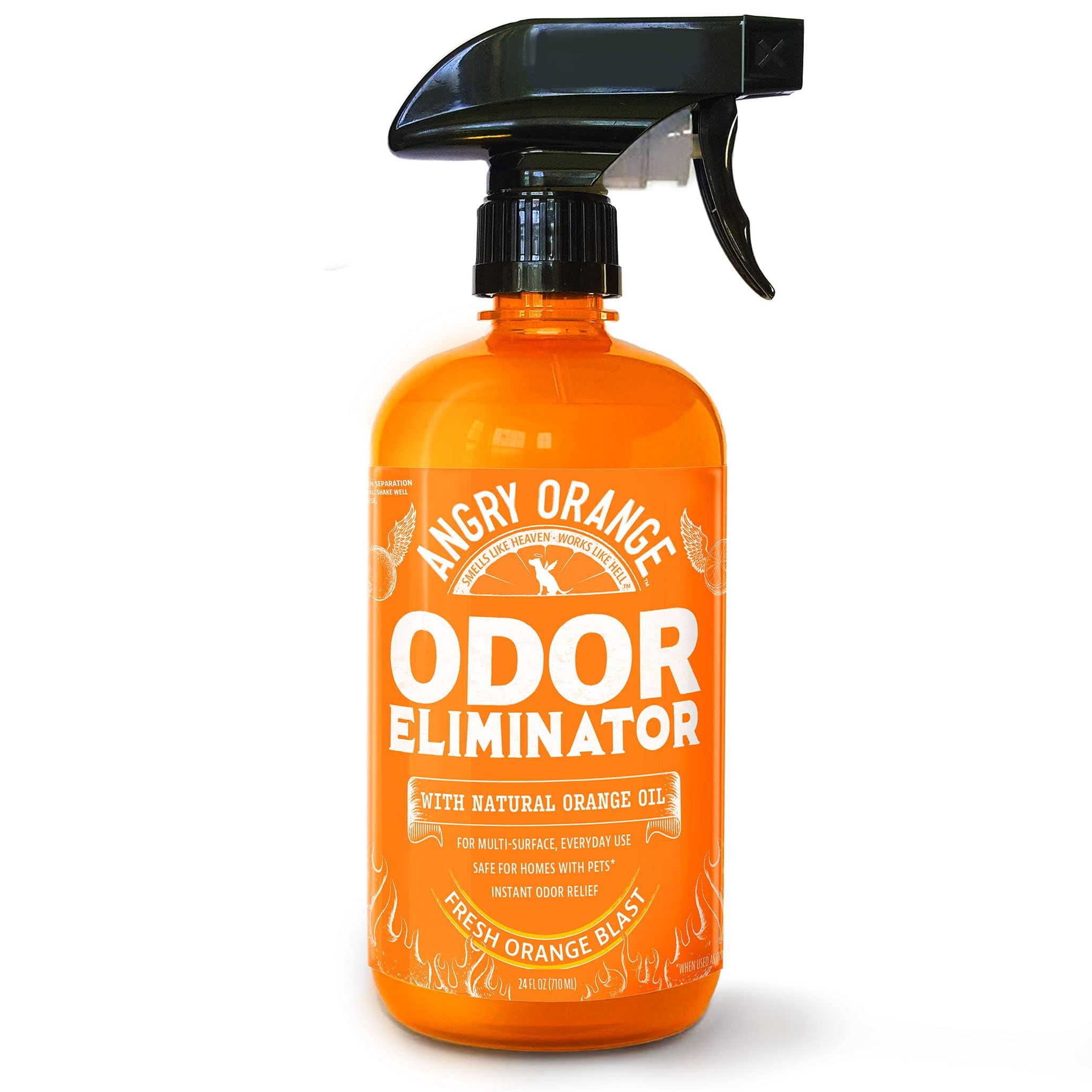 ANGRY ORANGE bottle pour demonstrates easy application for pet odors in homes