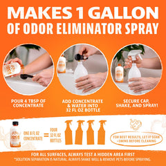 Angry Orange bottle spray nozzle ready for carpet odor treatment