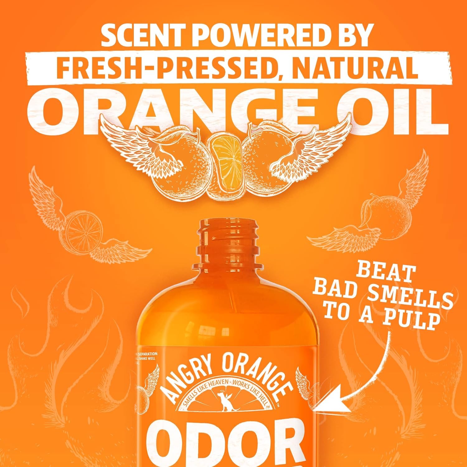 Angry Orange citrus scent leaves a fresh, natural fragrance after use.