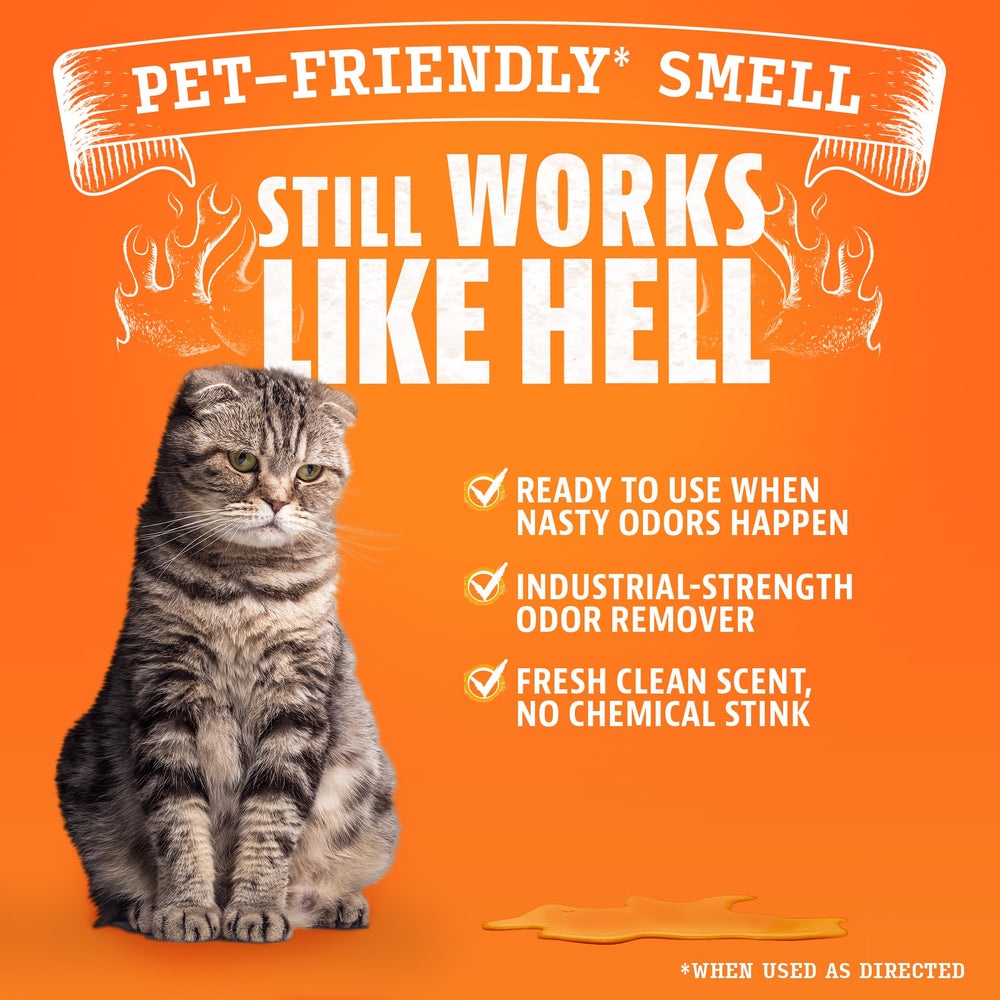 Angry Orange Dog and Cat Odor Elimination shown for multi-pet homes.