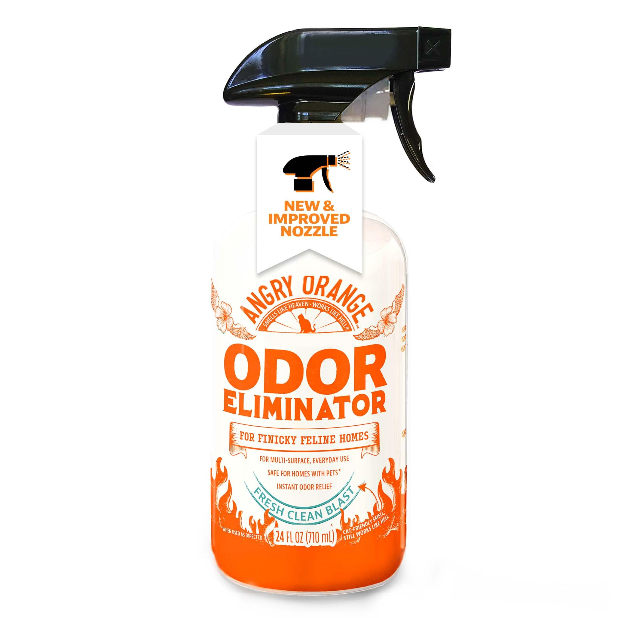 Angry Orange Fresh Scent Pet Odor Spray bottle ready for fast odor relief.