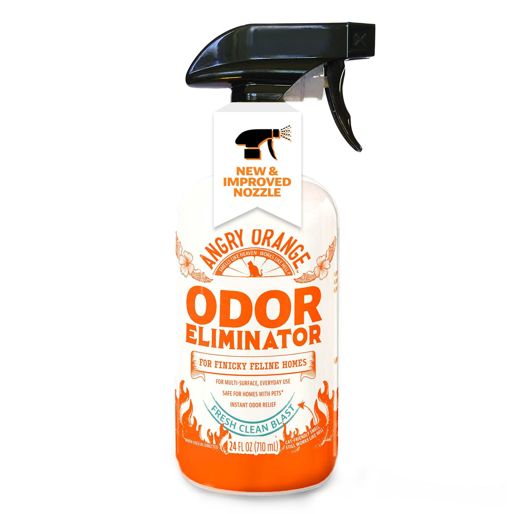 Angry Orange Fresh Scent Pet Odor Spray bottle ready for fast odor relief.