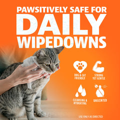 ANGRY ORANGE unscented pet wipes for butts cleanse sensitive areas softly.