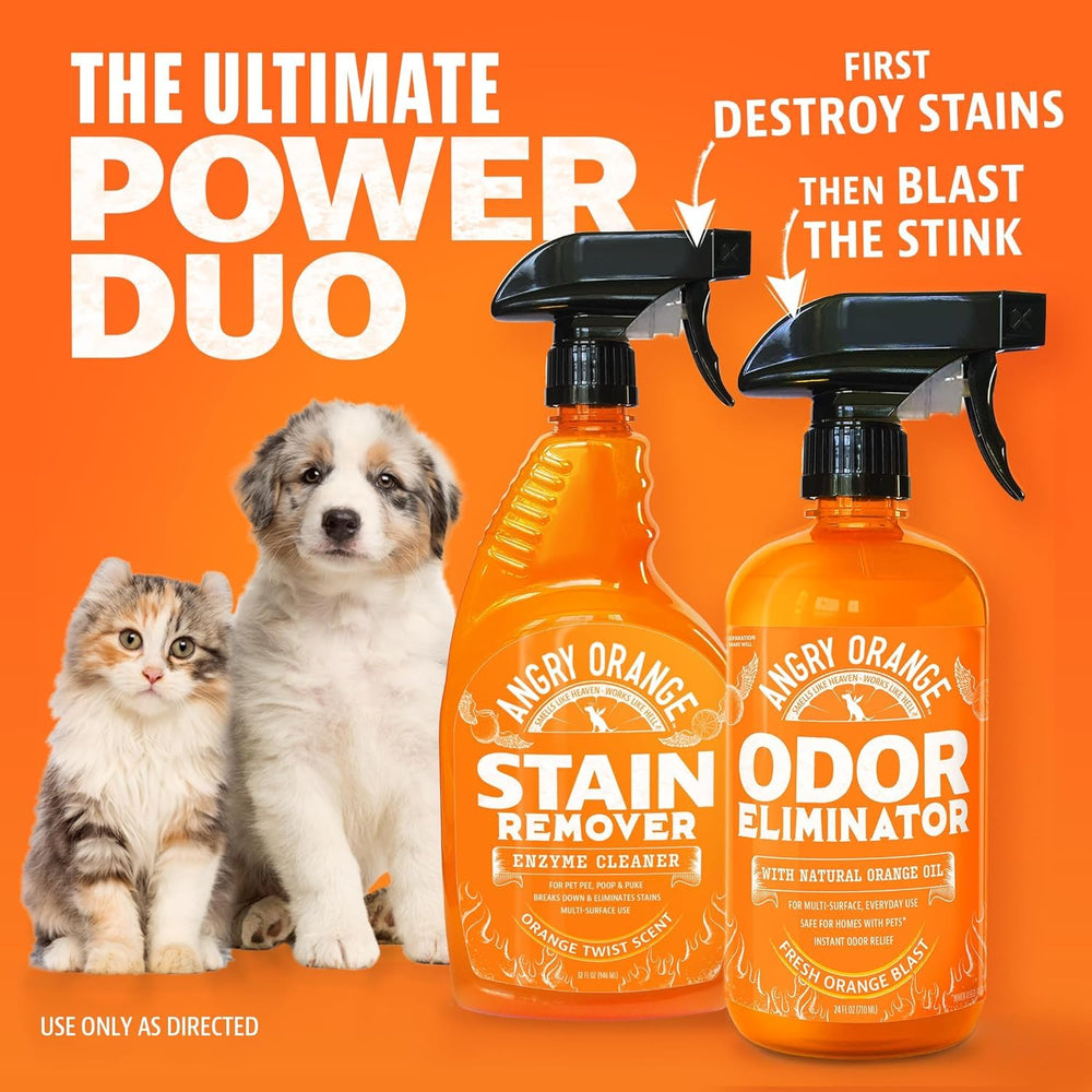 ANGRY ORANGE urine stain removal helps quick refresh on sealed surfaces